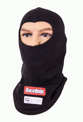 Racequip Fire Retardant Balaclava Head Sock - Single Layer Hood - Adult - Black