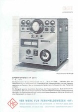 RFT Spektrometer HF 2576  Beschreibung Technische Daten