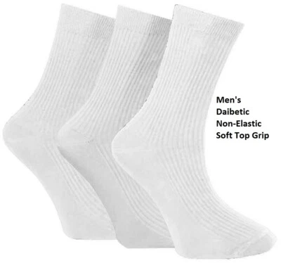 ROYAL DREAMS Men Diabetic 100%Cotton Non-Elastic Fresh Feel Socks Easy Grip Top M-730 Lot