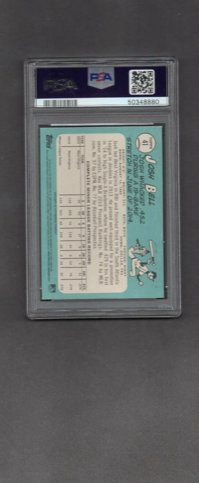 Josh Bell Signed Autographed 2014 Topps Heritage Minors #41 RC PSA DNA COA - Image 2 of 2