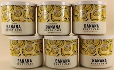 QTY 6 x Bath & Body Works BANANA BUNDT CAKE 3 Wick 14.5 Oz Scented Candle