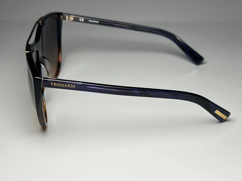 Nuevas gafas de sol Trussardi para mujer STR140 Havana - azul 61-140 auténticas Foto 3 de 4