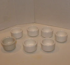 7 MINI PORCELAIN BOWLS(6)AA 73RA39 (1)HALL  2"D X 1"H DIPPING SAUCES