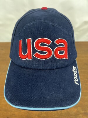 Roots 2022 Winter Olympics Games Team USA Nylon Lined Cotton Strapback Cap Hat