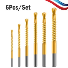 18PCS Titanium Coated Twist Drill Bit Set Cutting Groove Bit Wood Metal Tool USA
