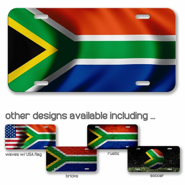 Aluminum License Plate Flag of South Africa (African) Many Options