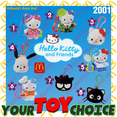 McDonald's 2001 HELLO KITTY Sanrio CAT Clip On Backpack Keychain