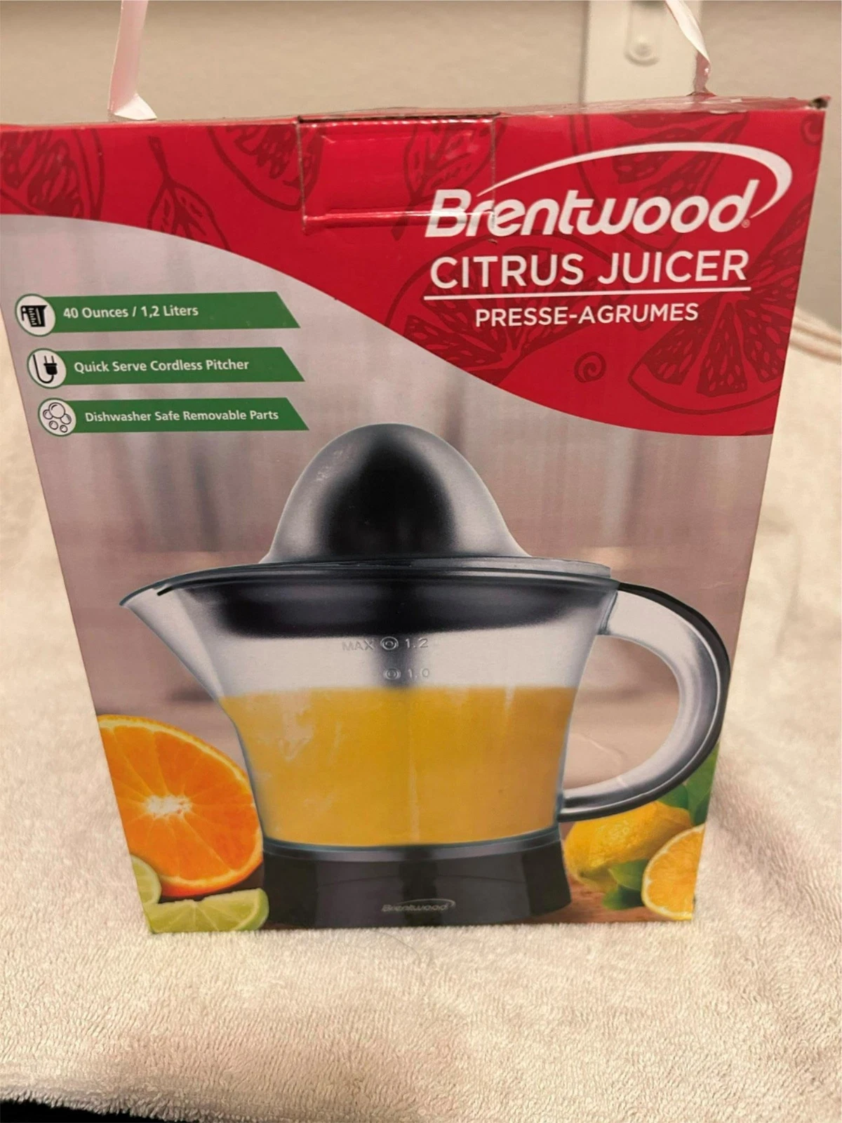BRENTWOOD CITRUS JUICER 40 OZ J-17BK NEW