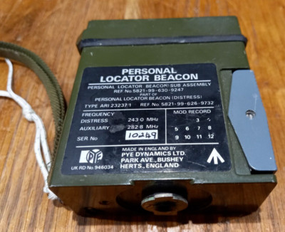 Ex-MOD RAF PYE Dynamics Pilot Personal Distress Locator Beacon Type ARI 23237/1