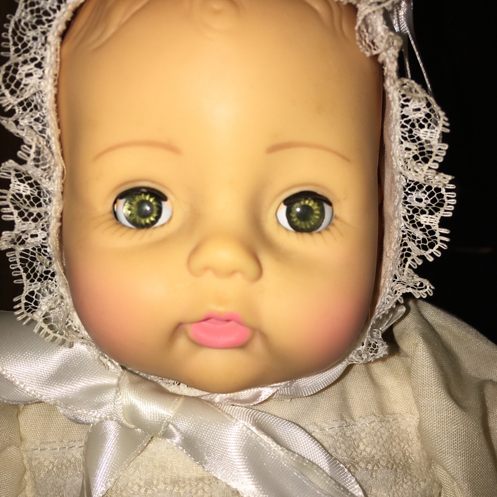 Vintage Christening Doll Madame Alexander Little Huggums 12" Doll & Pillow