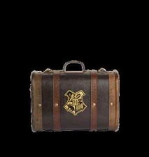 Harry Potter Hogwarts Stationary Leather Wood Luggage Suitcase Mini Trunk SMALL