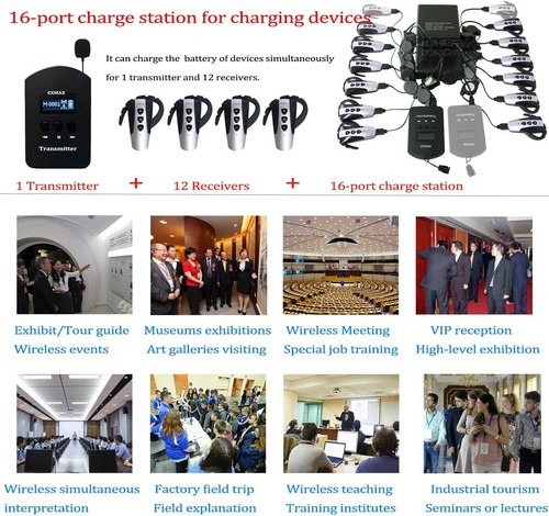 EXMAX® EXD-6824 Wireless Tour Guide System for Tour Guiding Visiting(1T12R+C16) - Picture 6 of 8