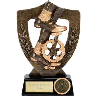 GLENWAY Radsport Trophäe Größe 17,0 cm CM KOSTENLOSE GRAVUR A901B schwere Resinkonstruktion