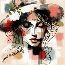 Floral Muse, Printable Wall Art, Downloadable Art Print, Art Print File