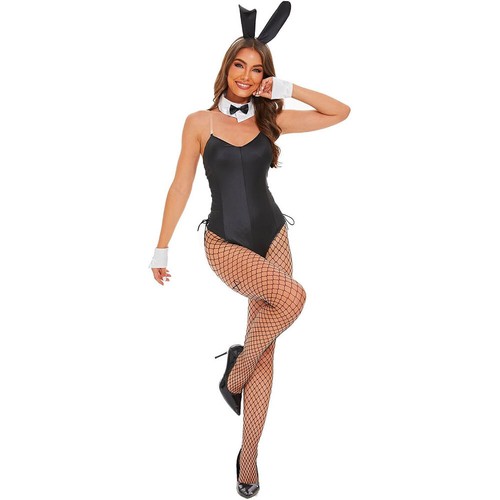 Damen 5Stücke Sexy Hasen Bunny Girl Cosplay Dessous Set Party Karneval Kostüm - Bild 11 von 23