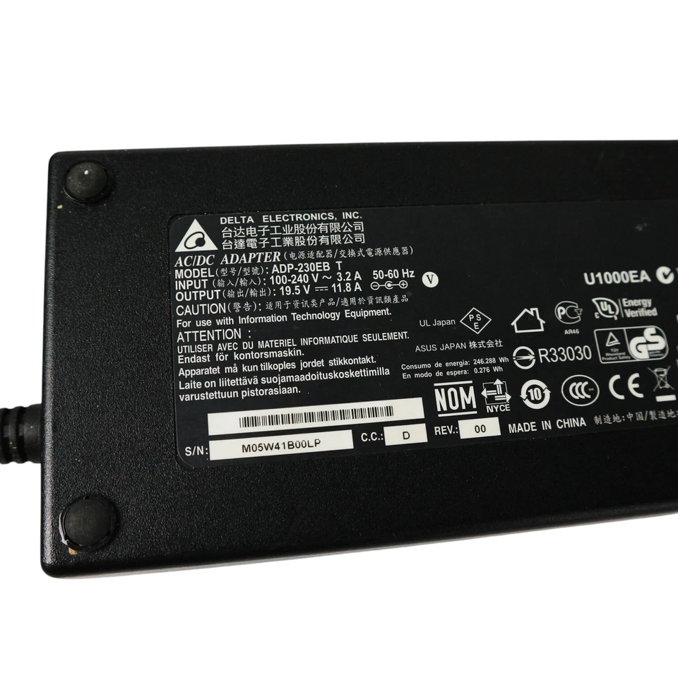 230W AC Power Adapter Charger 19.5V 11.8A ADP-230EB T 5.5mm*2.5mm Delta - Image 3 of 4