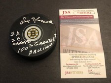 JSA DON MARCOTTE AUTOGRAPHED PUCK AUTO SIGNED BRUINS 100th GREATEST 861