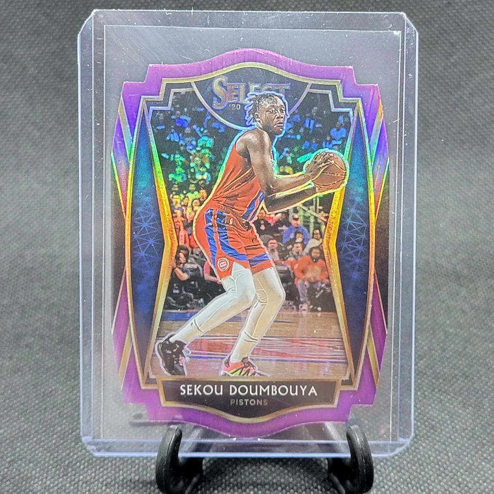 2020-21 Select SEKOU DOUMBOUYA 107 PREMIER PURPLE PRIZM DieCut SP #04/99 Pistons - Image 4 of 4