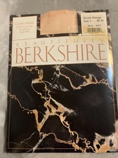 Berkshire Ultra Sheer Control Top Sandalfoot Pantyhose Sunset Orange Size 3 Vtg