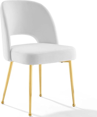 Modway Rouse Performance Velvet Dining Side Chair in White