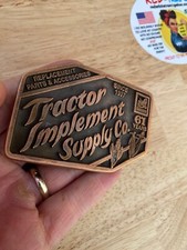 Tractor Farm Implement Belt Buckle Supply Co. Iowa 1998 Vintage Collector Metal
