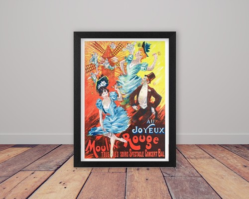 Framed Moulin Rouge Au Joyeux Vintage French Cabaret Art Nouveau Poster Print - Picture 13 of 14