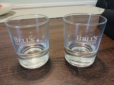 PAIR OF BELL'S EXTRA SPECIAL WHISKY GLASSES - PUB BAR HOME SCOTCH WHISKEY TWO 2
