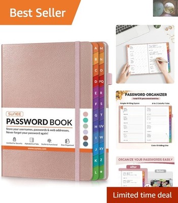 Stylish Password Manager with Tabs - 160 Pages for Easy Retrieval and Security