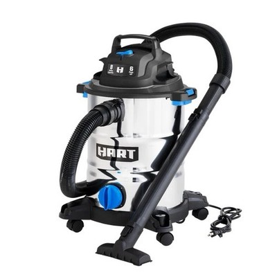 Hart 6 gallon 5 peak HP stainless steel wet/dry vacuum with car cleaning kit