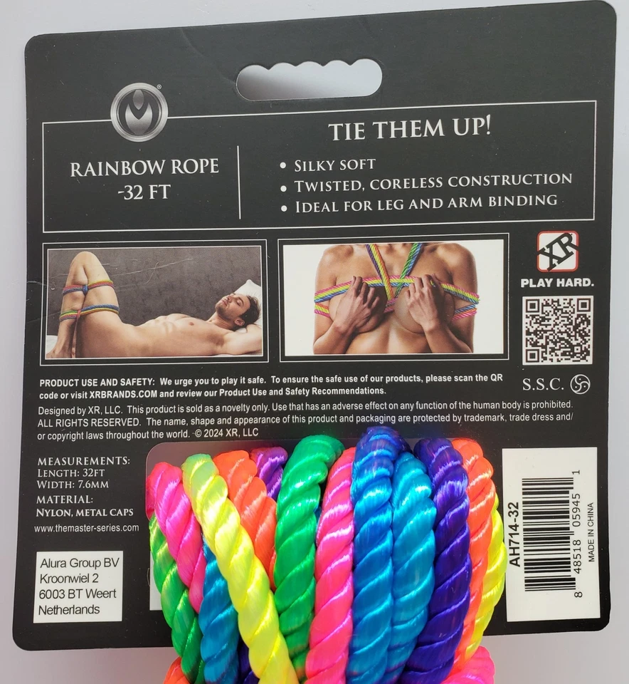 Cuerda Arco Iris 35 ft Shibari Bondage BDSM Sedoso Suave Fetiche Por XR Foto 3 de 4