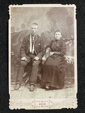 Almena Kansas KS Handsome Young Man And Woman Norton Co. Antique Cabinet Photo