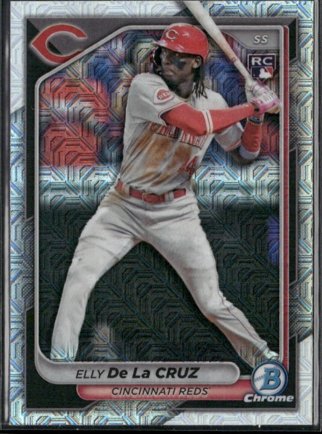 2024 Bowman Chrome Elly De La Cruz Mojo Refractor Rookie Card # 42 Reds