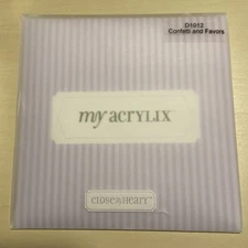 Close to my Heart My Acrylix Stamp Set D1012 “Confetti And Favors” Bday Team