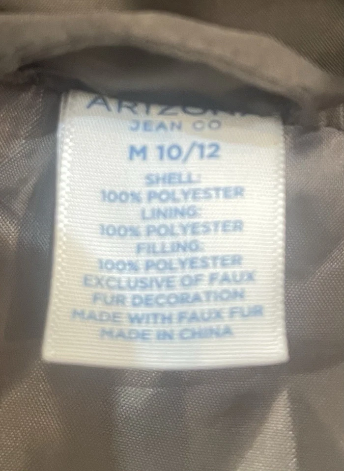 CHAQUETA ACOLCHADA DE PESO PESADO AARIZONA NIÑAS MEDIANA (10-12) ¡COLOR OLIVA! Foto 3 de 4