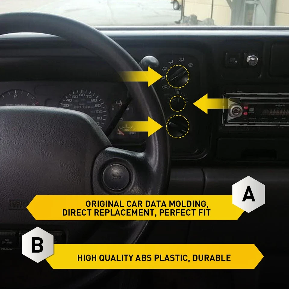 Surtido de perillas de control de temperatura para ventilador Dodge RAM 1500 2500 AC 94-97 Foto 4 de 4