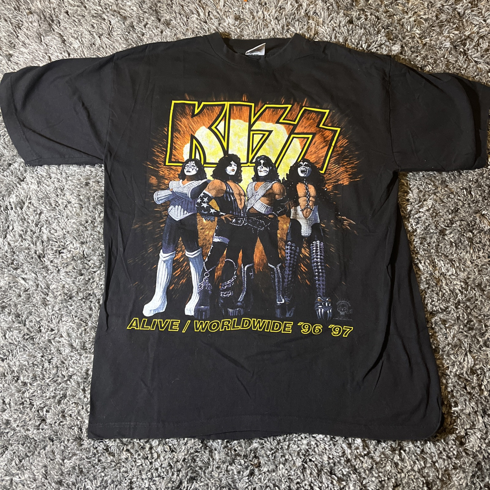 VTG 1996-97 KISS Alive Worldwide Tour Chicago Concert Tee XL Black New Old Stock