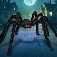 Halloween Spinne Dekoration LED Augen Gruselig Riesig Haarig Outdoor Party 2 M