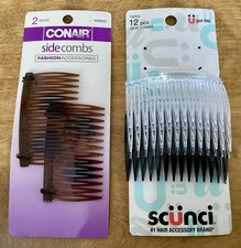 2 Partial Packs of VTG Hair Side Combs: 2 Conair/6 Scunci-New Condition 