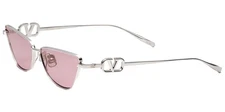 Valentino V-Logo Sign Women's Titanium Sunglasses - VLS-135C-61 - Japan