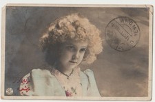 1900s CHILD PORTRAIT POSTCARD OTTOMAN TURKISH HANDWRITTEN LETTER
