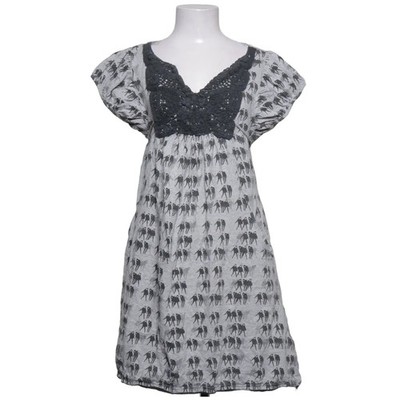 Lindex, Kleid, Größe: L, Woody, Grau/Schwarz, Baumwolle, Print, Damen #cSs