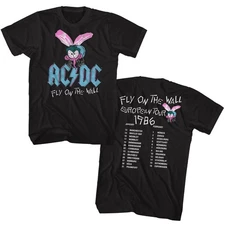 AC/DC Fly Wall European Tour Black Rock and Roll Music Band T-Shirt