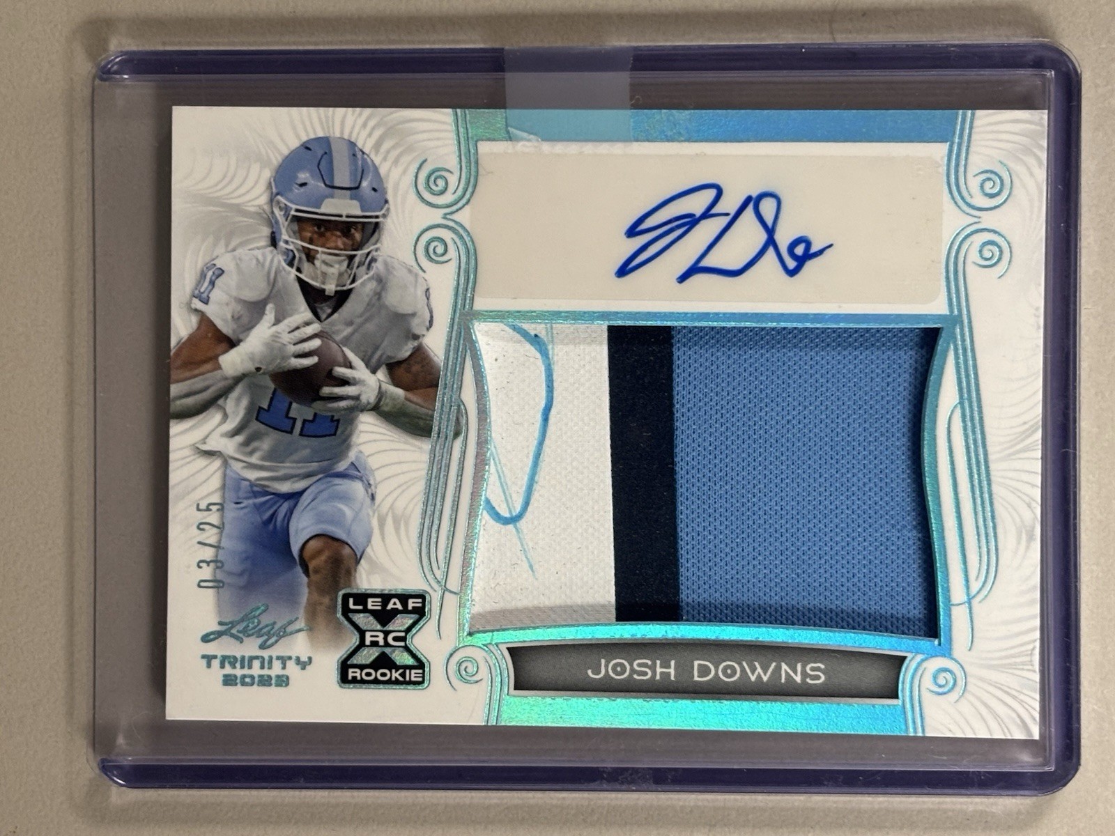Josh Downs Leaf Trinity Patch Autographs #PAJD1 Base