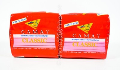 6 bars CAMAY Classic Bath Bars Soap w/ Talc Softly Scented Moisturizer 4.4 oz