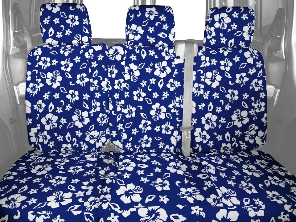 Fundas de asiento de auto CalTrend para Ford Bronco 2021-2025 azul Hawaii NeoSupreme Foto 2 de 4