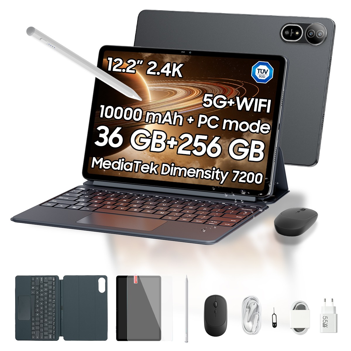 Blackview MEGA 12 5G Tablet 12.2 Inch 36GB+256GB 10000mAh 55W