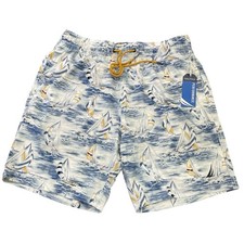 Nautica Performance Swim Trunks Shorts Men's Size Medium Sailboat Nautical