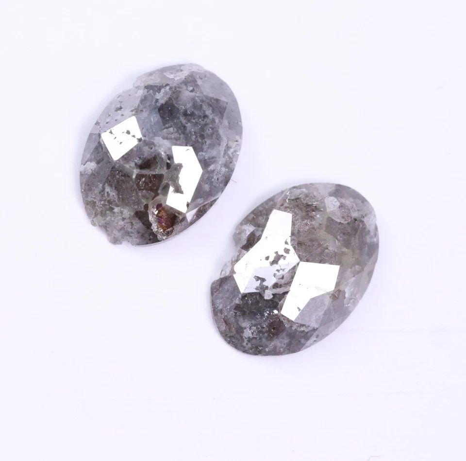 2.03 CT Salt And Pepper Diamond Natural Loose Diamond Oval Shape Diamond Pair - Image 3 of 4