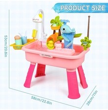 Water Table for Toddlers 1-3, Water Table for Kids Ages 4-8 with Pump, Play S...