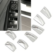7pcs Window Lift Button Trim Sticker ABS Chrome Silver For A B C E CLA GLA